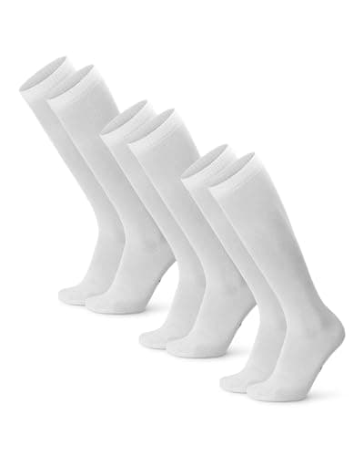 DANISH ENDURANCE Calcetines de Compresión Algodón Orgánico, Mujer y Hombre, Deporte, Recuperación, 1 y 3 Pack, Blanco, 35-38