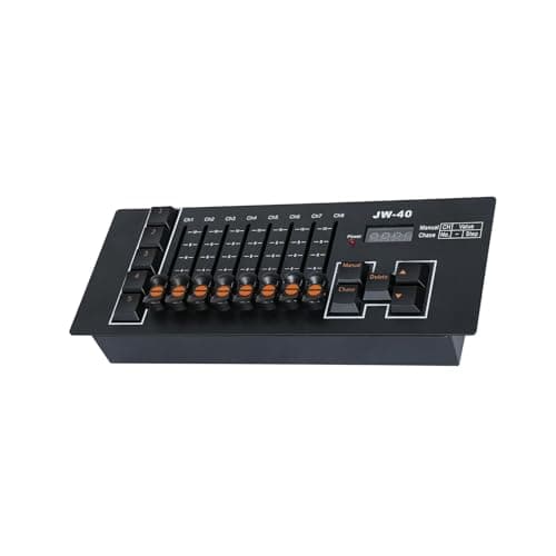 ZonQoonz Controlador DMX, Controlador DJ DMX512 de 40 canales con batería integrada, Consola de mezcla DMX para iluminación de escenario, DJ, Cabezales móviles, Bares, Espectáculos en vivo, Fiestas