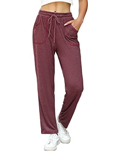 iClosam Pantalones de Chandal Mujer de Cintura Alta Pantalones de Jogger con Bolsillos Pantalones Deportivos Casual para Yoga Jogger Fitness y Gimnasio