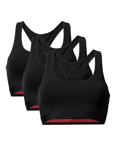 DANISH ENDURANCE Sujetador de Algodón Orgánico, Ropa Interior Mujer Suave, Negro 3 Pack, S