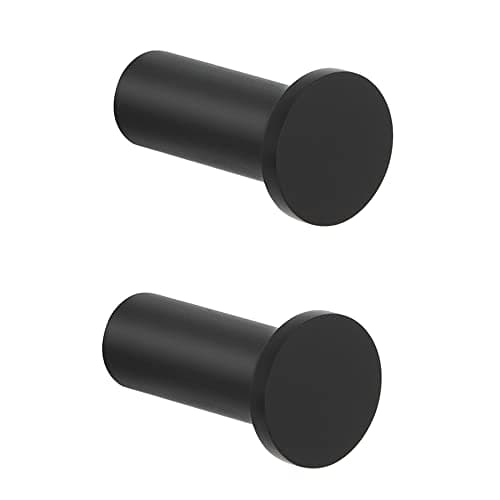 SAYAYO Gancho Pared, Colgador Pared Negro Gancho Toalla Baño de Acero inoxidable 2 Piezas Ganchos de Decoración para Baño, Dormitorio y Cocina, EGOY001Y-B-2P