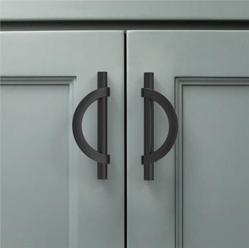 Amerdeco 6 Pieza Tiradores Cocina 96mm Tiradores Armarios Negro Tirador Puerta Tiradores Cajones de Aleación de zinc Muebles Tirador UK0044…