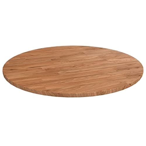 vidaXL Tablero de Mesa Redonda Escritorio Superficie Salón Cocina Comedor Oficina Auxiliar Consola Centro Madera de Roble Marrón Claro