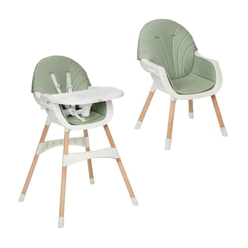 MS BabyWorld – MIKA – Trona para Bebé 2 en 1 | Convertible Silla| Asiento Acolchado | Doble bandeja