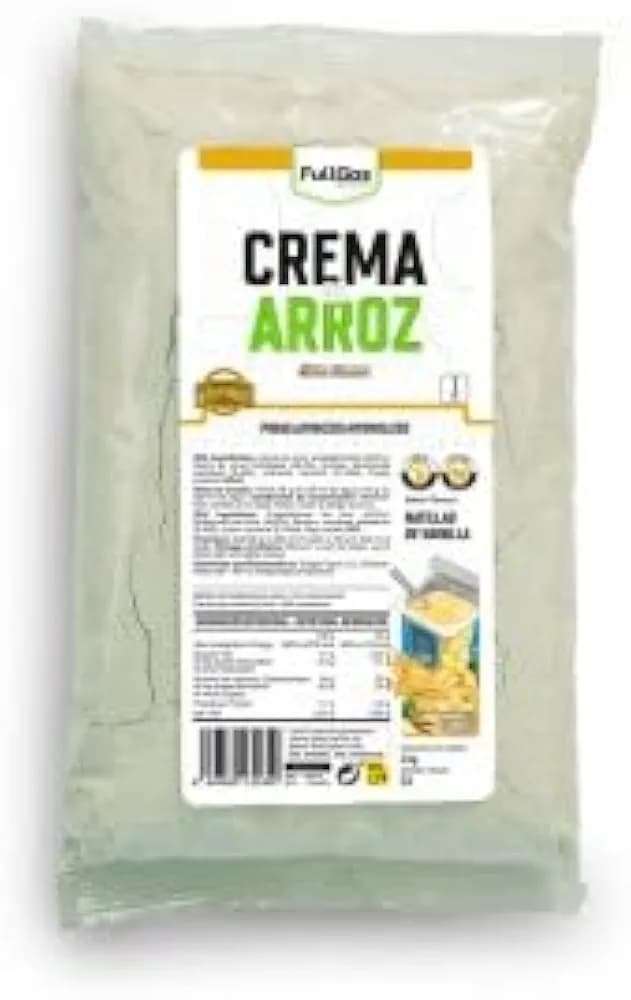 FullGas Crema de Arroz | Vainilla | 1kg | 50% Hidrolizada y 50% Pregelatinizada | Textura extrafina y cremosa | Sin Azúcares Añadidos | Vegana, Sin Gluten y Sin Lactosa
