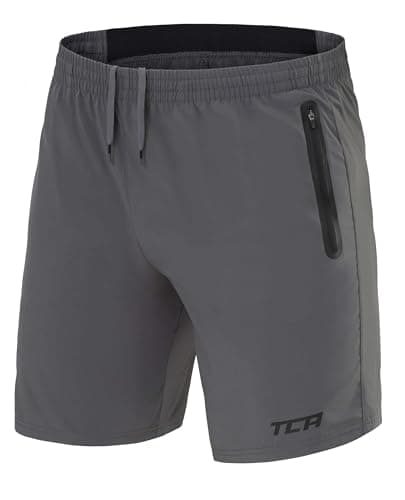 TCA Pantalones Cortos Hombre Deporte con Bolsillos de Cremallera - Pantalon Corto Deportivo Hombre Tecnología Elite Tech - Running Shorts Men Gym Correr Padel - Gris, XS
