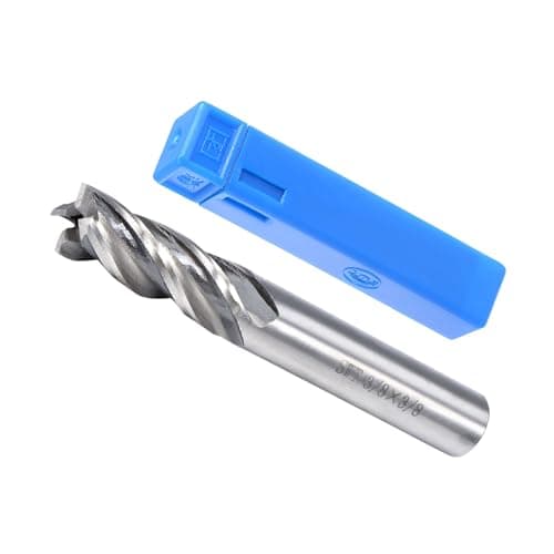 CoCud Fresas de Extremo en Espiral de 4 Flautas, Diámetro de 3/8" y Longitud de 25 mm, Cortador de Fresasdo Recto de Acero de Alta Velocidad con Estuche de Almacenamiento
