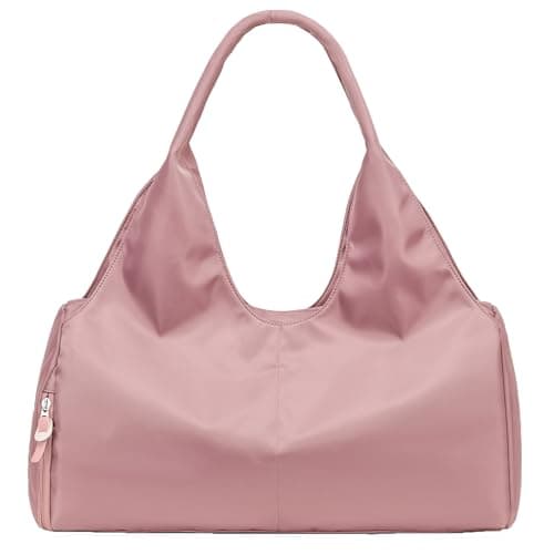 SIVENKE Bolsa de deporte para hombre y mujer con compartimento para zapatos y compartimento húmedo Weekender Bolsa de viaje de ocio Bolso plegable Gym Bolsa de compras Bolsa, Rosa, 18.9" x 7.9" x 10.6