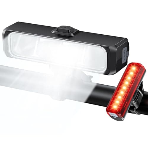 EOIWUY Luces Bicicleta Delantera y Trasera, Aluminio Cuerpo Luz Bicicleta Delantera Súper Brillante & Haz Amplio, Luz Bici Recargable USB con 4+5 Modos, Linterna Bicicleta para E-Bike/MTB/Todo Terreno