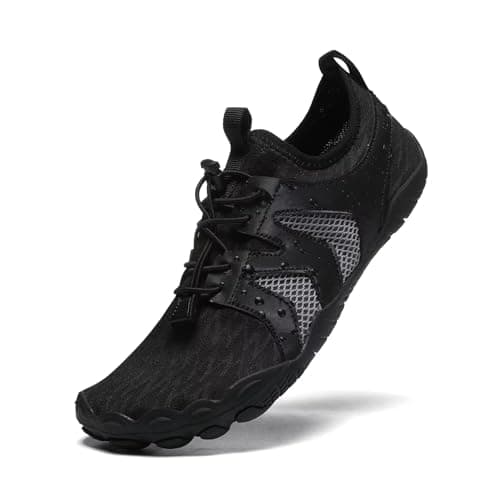 ZEPYFXIT Zapatos de Agua Mujer Hombre Secado Rápido Calzado Descalzos Ligeras Flexibles Barefoot Zapatillas de Deportes Transpirable Piscina Playa(Negro,35 EU)