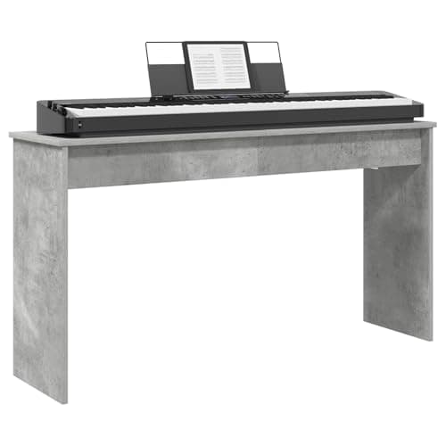 vidaXL Soporte para Teclado Gris Concreto 120 x 32 x 64 cm, Soporte de Teclado Rectangular Moderno, Mueble Musical Duradero para Colocar Instrumentos en casa y Ayuda para la práctica
