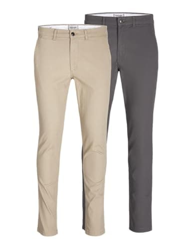 JACK & JONES Chino Trousers 2-Pack Slim Fit Chino Trousers Crockery 32 30 Crockery