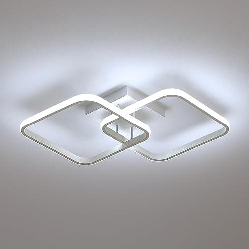 Toolight 42W 4700LM Plafon LED Techo Moderno, Lamparas de Techo Salon Cuadrado Blanco Frío 6500K, Luz de Techo Acrílico 64cm para Salón Dormitorio Cocina Pasillo, Blanco