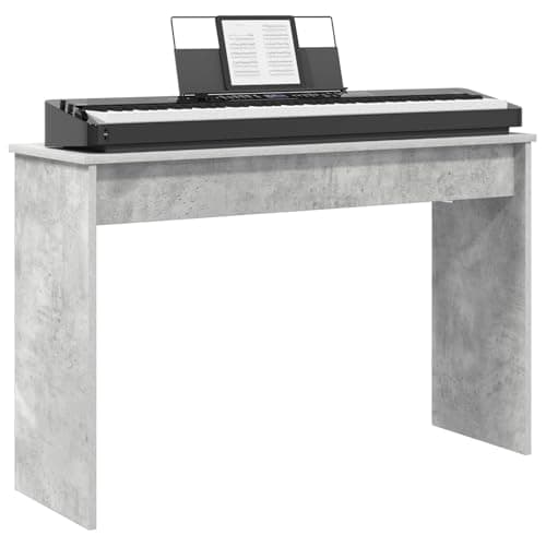 vidaXL Soporte para Teclado Gris Concreto 100 x 32 x 64 cm, Soporte de Teclado Rectangular Moderno, Mueble Musical Duradero para Colocar Instrumentos en casa y Ayuda para la práctica