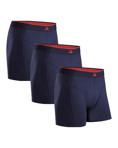 DANISH ENDURANCE Calzoncillos Hombre Boxer de Bambu, con o Sin Bragueta, Suaves y Elásticos, 3 Pack, Azul Marino, XL