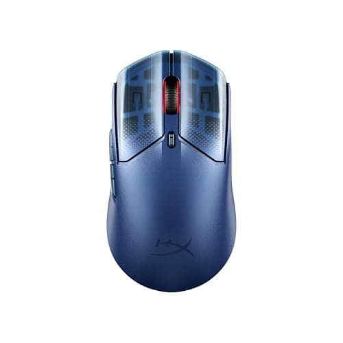 HyperX Pulsefire Haste 2 S - Ratón Gaming inalámbrico, Carcasa de magnesio, Ultra-Ligero 64g, batería 120h, Glass Skates, Sensor 26K, Color Azul