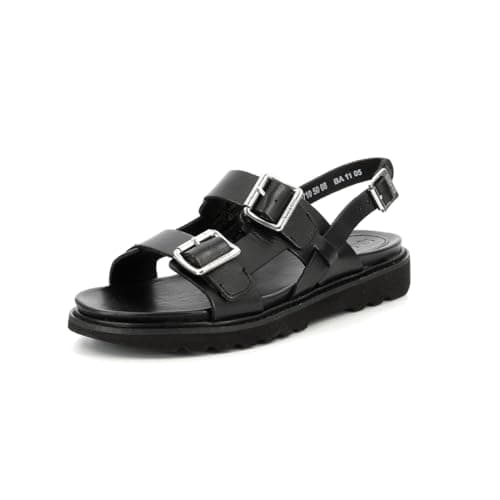 Kickers Neosummer - Sandalias planas para mujer, negro, 10 UK