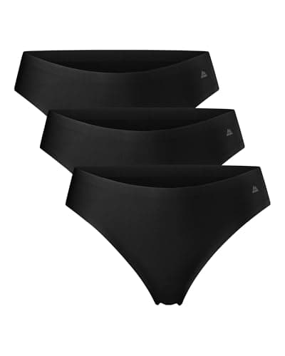 DANISH ENDURANCE Pack de 3 Tangas Invisibles para Mujer, Sin Costuras, Corte con Láser y Sin Etiquetas, Negro, XX-Large