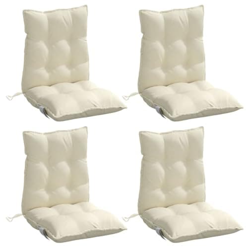 vidaXL Cojines para Silla con Respaldo bajo 4 uds Tela Oxford Crema