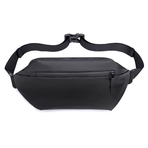 YISILINYX Riñonera Hombre Mujer,Riñonera con Bolsillos para Botella,4 Bolsillos Correa Ajustable para el Hombro Riñoneras Hombre Impermeable para Senderismo Ciclismo Running Viajar (Negro)