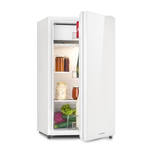 Klarstein Luminance Frost - Mininevera, Cajón para verdura, 2 baldas de vidrio, 3 compartimentos en la puerta, Eficiencia de tipo E, Temperatura ajustable, Volumen 91 litros, 45 x 84 x 48,5 cm, Blanco