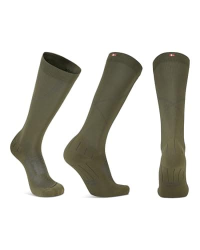 DANISH ENDURANCE Calcetines de Compresión de Alto Rendimiento Unisex, Oliva, 35-38