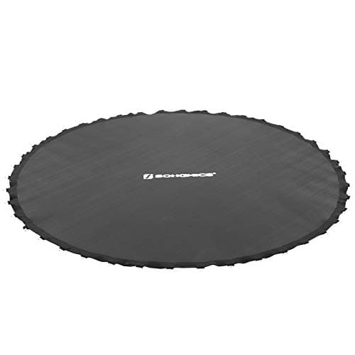 SONGMICS STB8BK - Alfombra de Salto, diámetro de 202 cm, para trampolín Redondo de 244 cm, con 42 Anillos en V para Muelle de 13,5-14 cm de Largo, Accesorio de Repuesto, Color Negro
