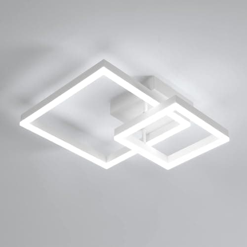 Osairous Lamparas de Techo Moderno, 36W 4050LM Plafon LED Techo, Luz de Techo Blanco Frío 6500K para Salón Dormitorio Cocina Pasillo, Blanco, 52CM
