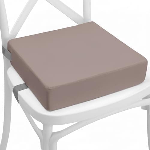 Cojin elevador para silla infantil para comer 33x33x8 cm - Alzador elevador para sillas de niños y niñas Cojín base elevadora con inserto de espuma y funda lavable Marrón