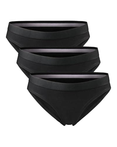 DANISH ENDURANCE Braguita de Algodón Orgánico, Ropa Interior Mujer Suave, Negro 3 Pack, XS