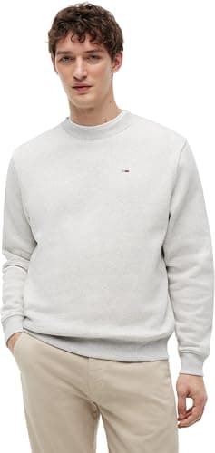 Tommy Jeans TJM Reg S Flag Crew Dm0dm20741 Sudadera de Cuello Redondo Hombre, Grey (Silver Grey Heather), M