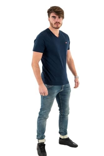 Levi's Original Housemark V-Neck, T-Shirt para Hombre, Dress Blues, XL