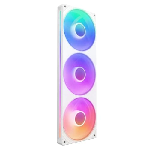 NZXT F360 RGB Core - Unidad de ventilador monocasco de 360 mm con 3 ventiladores RGB de 120 mm - Control de velocidad e iluminación - Alta presión estática y flujo de aire - 8 LED aRGB - Blanco