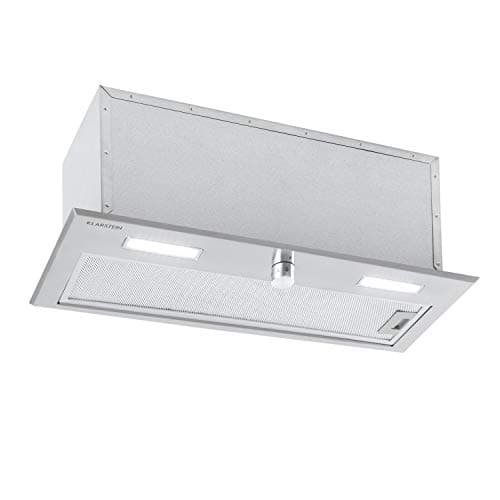Klarstein Simplica 70 campana extractora - 70 cm de ancho, extracción de 400 m³/h, función de ventilación, botón giratorio, 3 niveles, iluminación LED de 1,5 W, acero inoxidable
