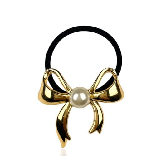 Bottega della Principessa Coletero Dorado de Metal, Goma del Pelo de Mujer con Placa de Metal, Elástico de Cola de Caballo con Estuche de Satén (Oro 10)