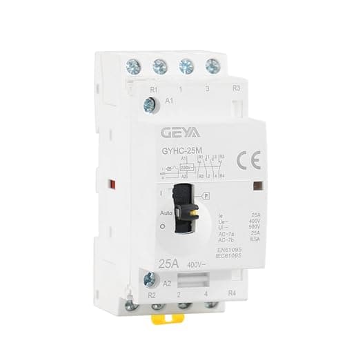 GEYA Contactor de AC modular Contactor doméstico manual 50/60Hz Tipo de riel DIN (4P 25A 2NO 2NC 220V Manual)