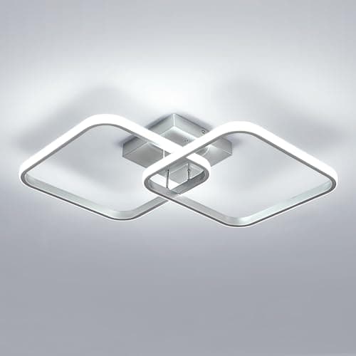 Toolight Lamparas de Techo Salon 42W 4725LM, Plafon LED Techo Moderno Blanco Frío 6500K, Cuadrado Luz de Techo Acrílico 64cm para Salón Dormitorio Cocina Comedor Pasillo, Plateado