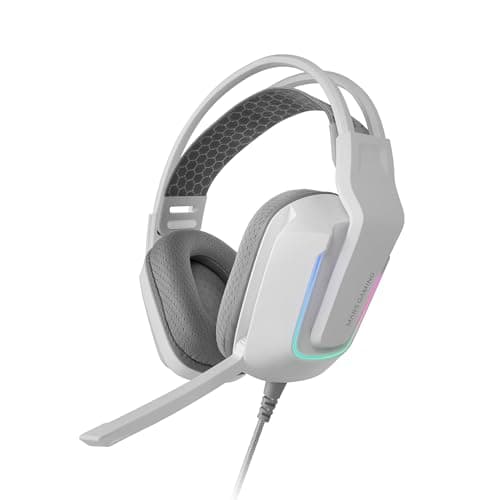 Mars Gaming MH-STRIKE, Auriculares Gaming FRGB Rainbow, Diseño Ergonómico, Drivers Neodimio 50mm, Micrófono Plegable, Controles Integrados, Almohadillas Air, Diadema Ajustable, Multiplataforma, Blanco