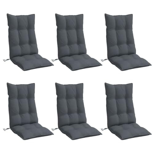 vidaXL Cojines de Silla Respaldo Alto 6 uds Tela Oxford Gris Antracita
