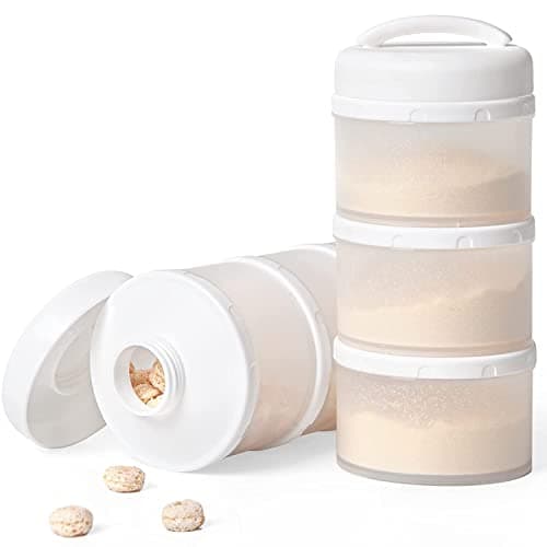 Termichy Apilable Dispensador Leche en Polvo Bebé y Cereales, 2 Paquetes (blanco)