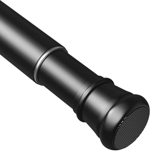 Postes De Cortina Ajustables Sin Taladrar Extremos Antideslizantes Extensibles Barra De Tensión Para Barra De Cortina Para Armario Baño Negro 67-90Cm