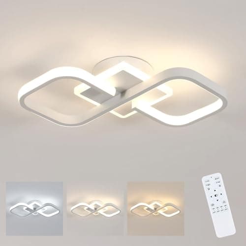 Comely Plafon LED Techo Regulable, 40W 4500LM Lámpara de Techo Modernas con Control Remoto, Luz LED Techo Metal y Acrílico para Dormitorio, Cocina, Pasillo, Blanco 3000K-6500K
