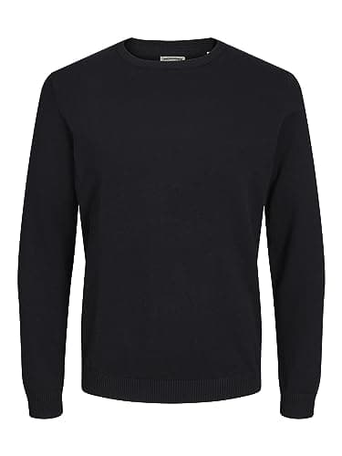 JACK & JONES Jjebasic Knit Crew Neck Noos, Suéter para Hombre, Negro, M