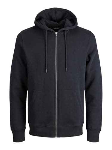 Jack & Jones Jjebradley Noos - Sudadera con Capucha y Cremallera para Hombre, Negro, M