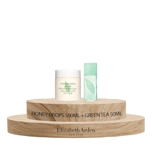 Elizabeth Arden Green Tea Eau de Parfum, Perfume Mujer, Fragancia Floral Cítrica, 50 ml & Green Tea Honey Drops Crema Hidratante Corporal con Té Verde y Gotas de Miel Natural, 500 ml