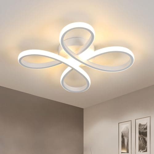 Comely Lamparas de Techo Salon, 30W 3000LM Plafón LED en Acrílico, 4 Cabezales Pétalo Luz de Techo LED Moderna para Salón, Dormitorio, Comedor, Luz Blanca Cálida 3000K