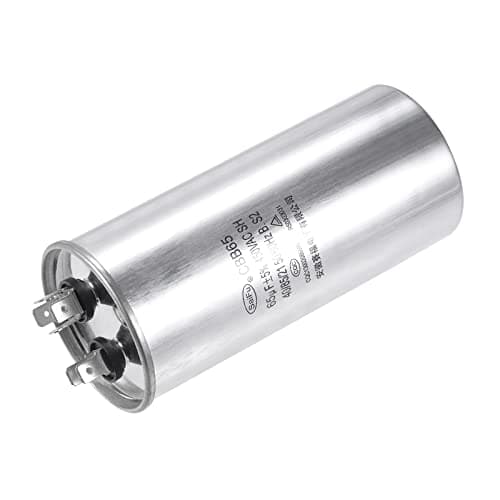 YOKIVE Funcionamiento Condensador CBB65, Ovalado Funcionamiento Arranque Condensador con Terminal Excelente para HVAC, Calor Bombas (Plateado, 65uF 65mfd 450V AC 40/85/21)