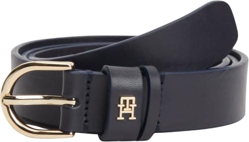 Tommy Hilfiger Cinturón Mujer Essential Effortless 2,5 cm Cinturón de piel, Azul (Space Blue), 120 cm