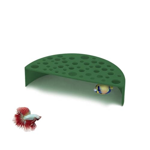 LuckyOpt Acuario con piel de camarón, cueva de camarones con agujeros, acuario con escondite de camarones, pecera, recipiente para cría (verde, 1)