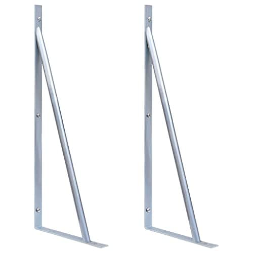 vidaXL 2X Soportes para Postes de Valla Toldo Vela Carpa Refugio Mástil Palo de Tienda Campaña Camping Exterior Robusto Duradero Acero Galvanizado